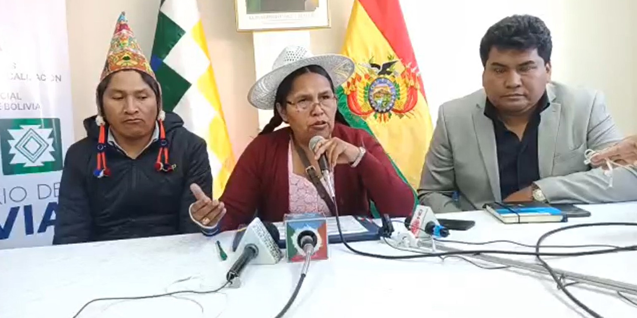 La ministra Sabina Orellana en conferencia de prensa. | Foto: Captura de video