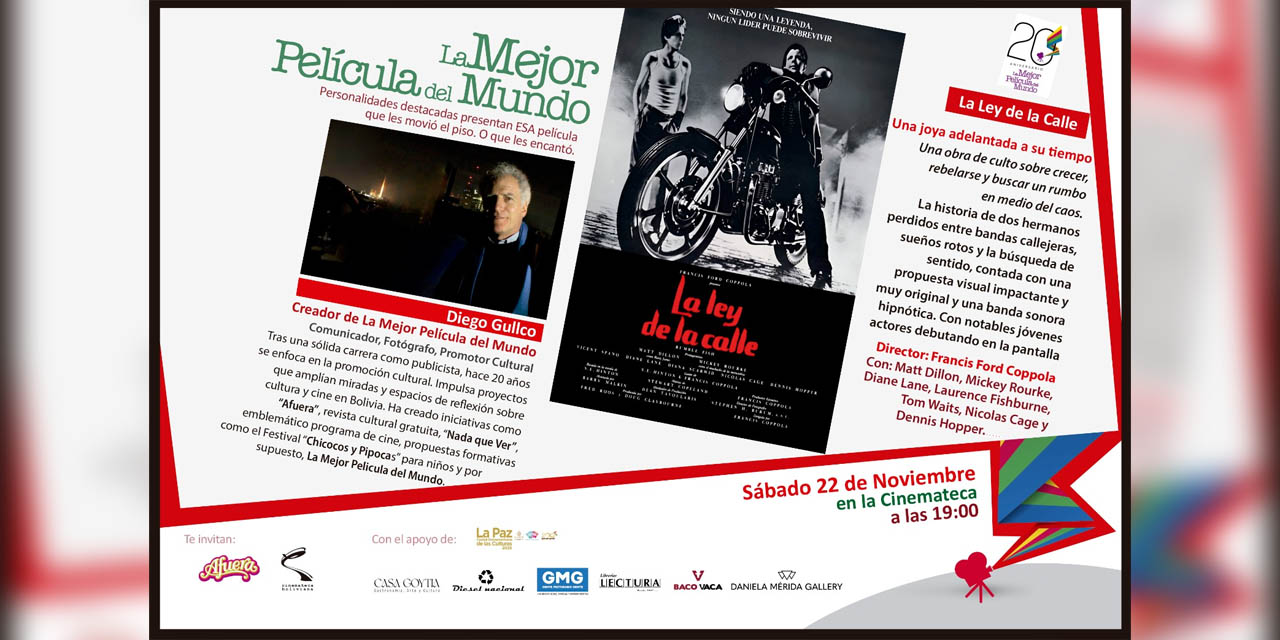 La Cinemateca celebra 20 años de La Mejor Película del Mundo con Diego Gullco y La Ley de la Calle