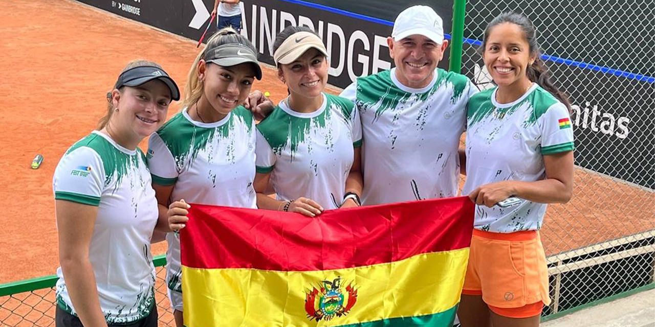 Integrantes del equipo femenino Bolivia de tenis. (Foto: Rolando Nieva)