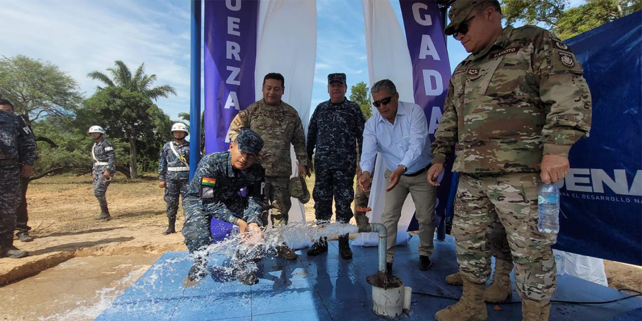 Personal de Puesto Militar Adelantado del GADA 93 se beneficia con pozo de agua