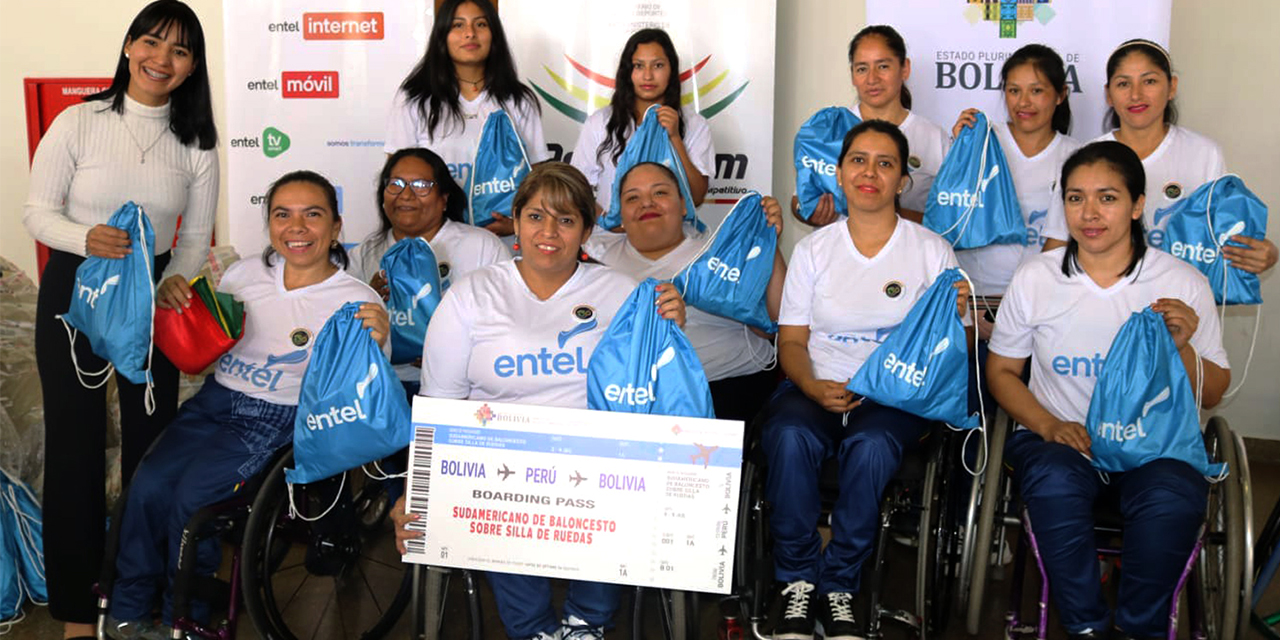 Entel apoya con sillas de ruedas a selección nacional que juega en sudamericano de básquetbol femenino  