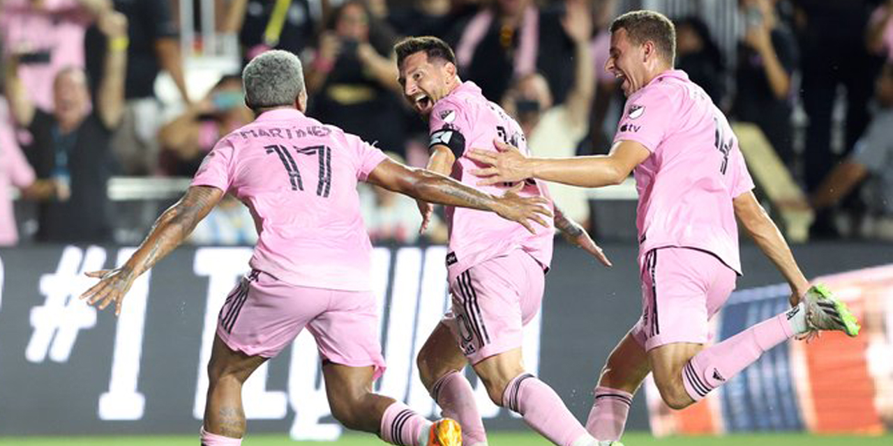 Messi y su primero gol en la MLS. | Foto: Major League Soccer