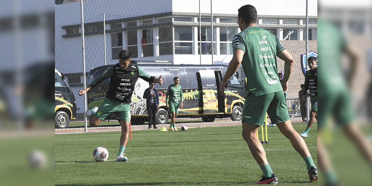 La Selección en plena preparación en el campo de juego. | // FOTOS:  APG/FBF