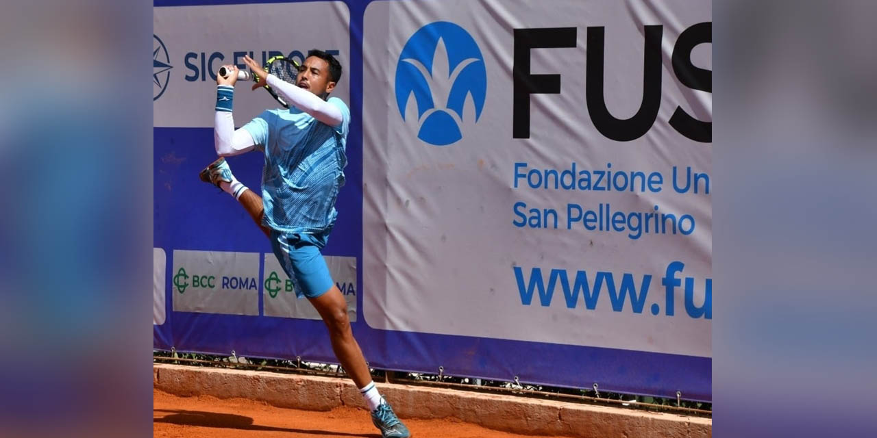 Dellien en plena acción en el  partido de ayer, en Italia. | Foto: Tennis Club Garden