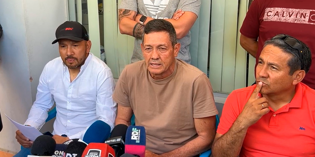 El técnico Mauricio Soria en la conferencia de prensa. Foto: GENTILEZA OD MÁS QUE FÚTBOL