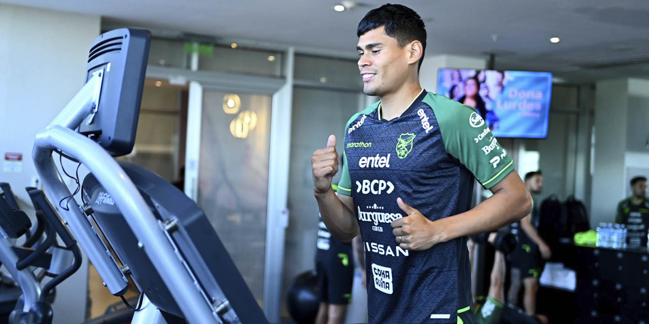 Jaume Cuéllar en plena preparación física en el gimnasio.