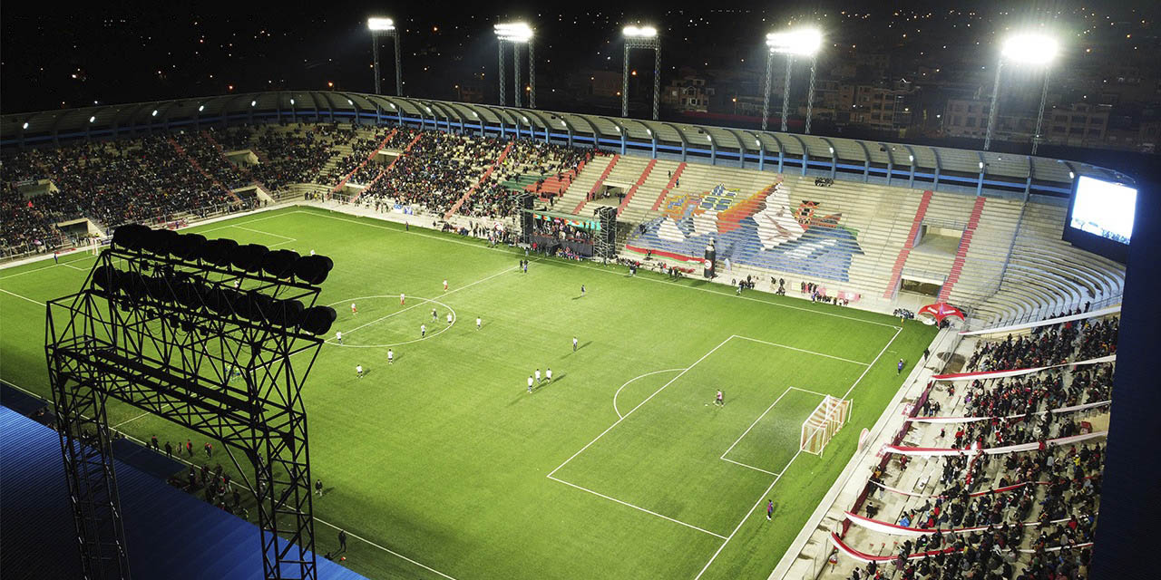 La nueva imagen del estadio Municipal de El Alto.