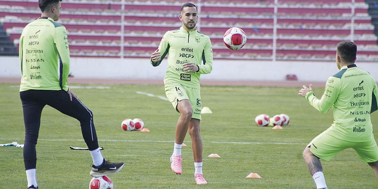 El capitán de la Selección, Luis Haquin, en pleno trabajo de preparación.