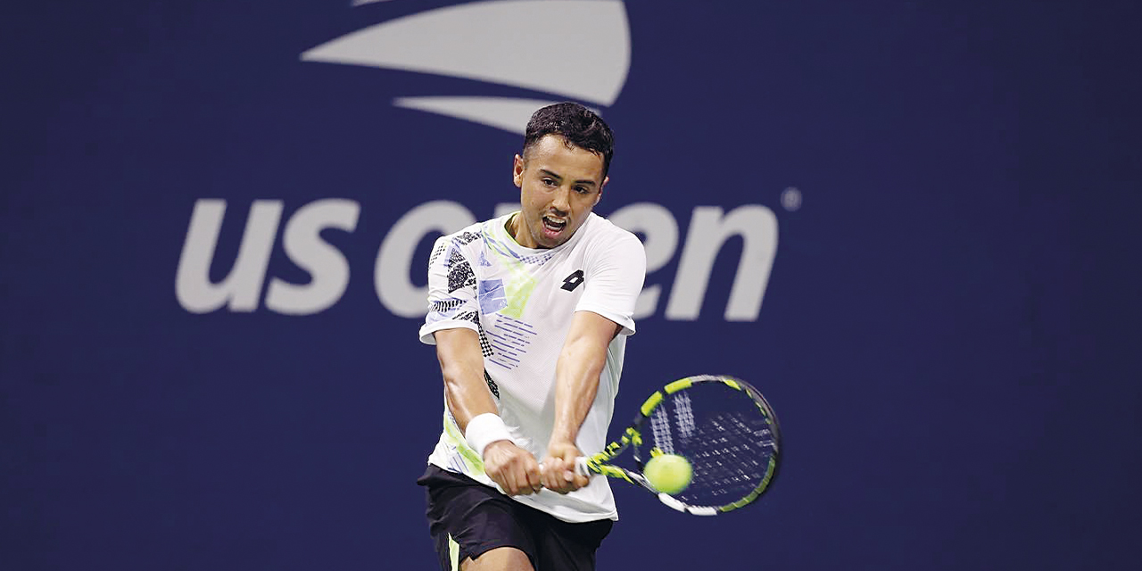 Hugo Dellien en pleno juego en el Us Open.