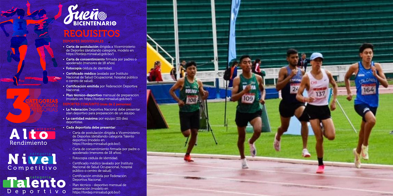 Conozca los requisitos para el ‘Sueño Bicentenario’, ya se postularon 140 deportistas bolivianos 