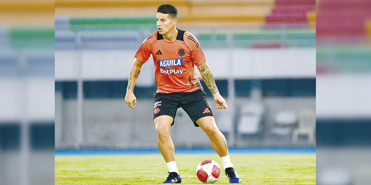 James Rodríguez se sumó a la selección de Colombia y ayer entrenó en el estadio Capriles.