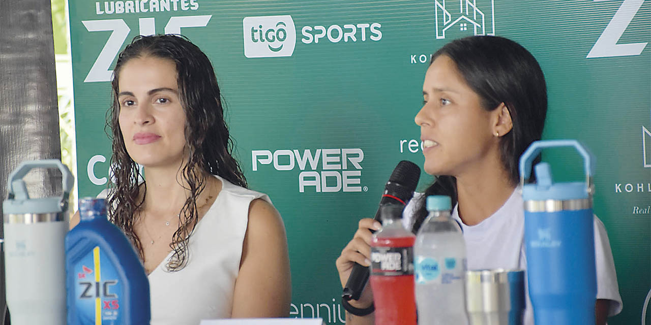 Noelia Zeballos (der.) será la tenista boliviana que competirá en el torneo.