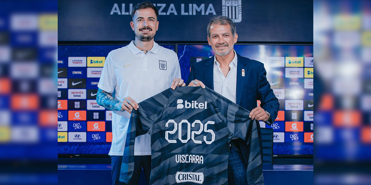 Guillermo Viscarra (izq) junto al  manager de Alianza, Franco Navarro. Fotos: ALIANZA LIMA