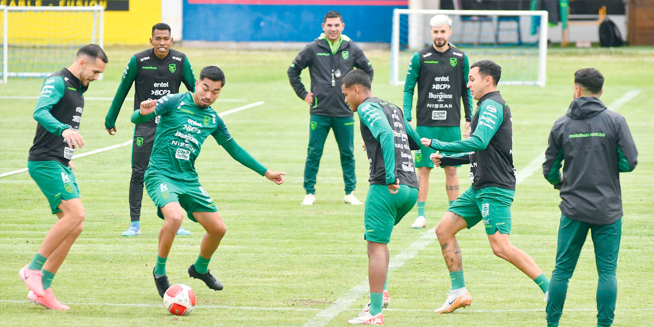 La Selección nacional comenzó a trabajar ayer con pelota. Foto: APG