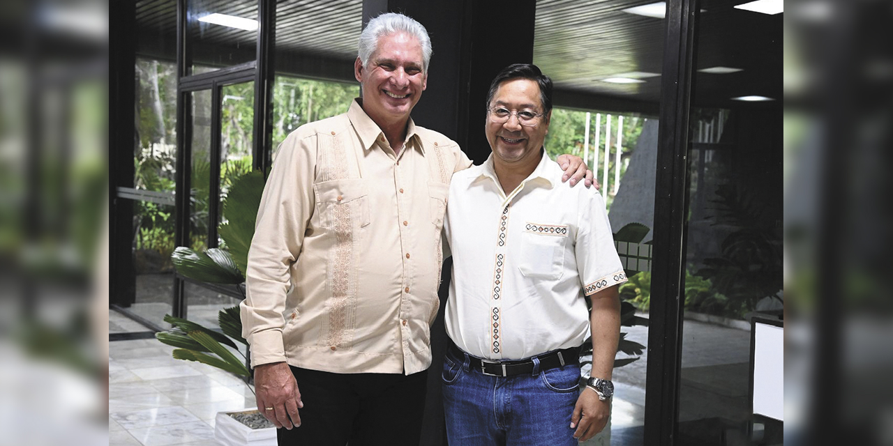 El mandatario Miguel Díaz-Canel y el presidente Luis Arce. | Foto: Presidencia