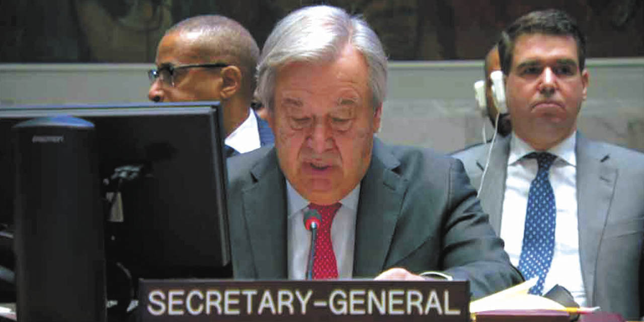 El secretario general de las Naciones Unidas, António Guterres, en el debate del Consejo de Seguridad. | Foto: Prensa Latina