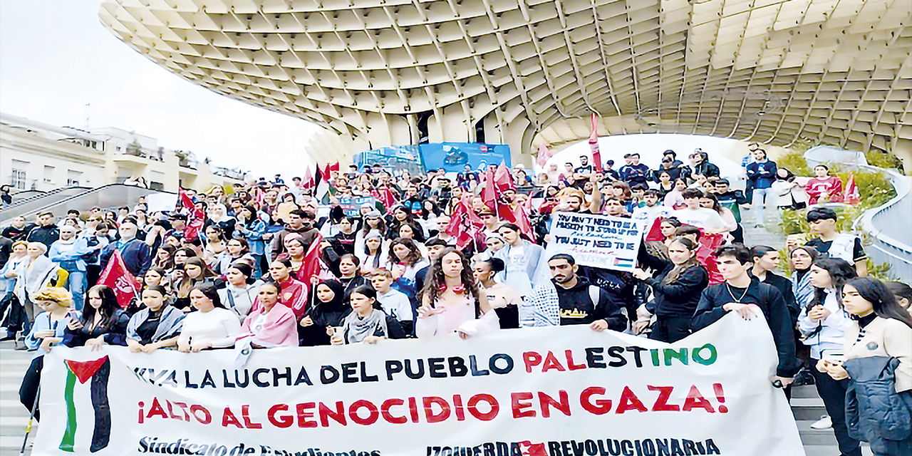 Manifestantes de Argentina, España y Venezuela repudiaron el genocidio. | Foto: Telesur