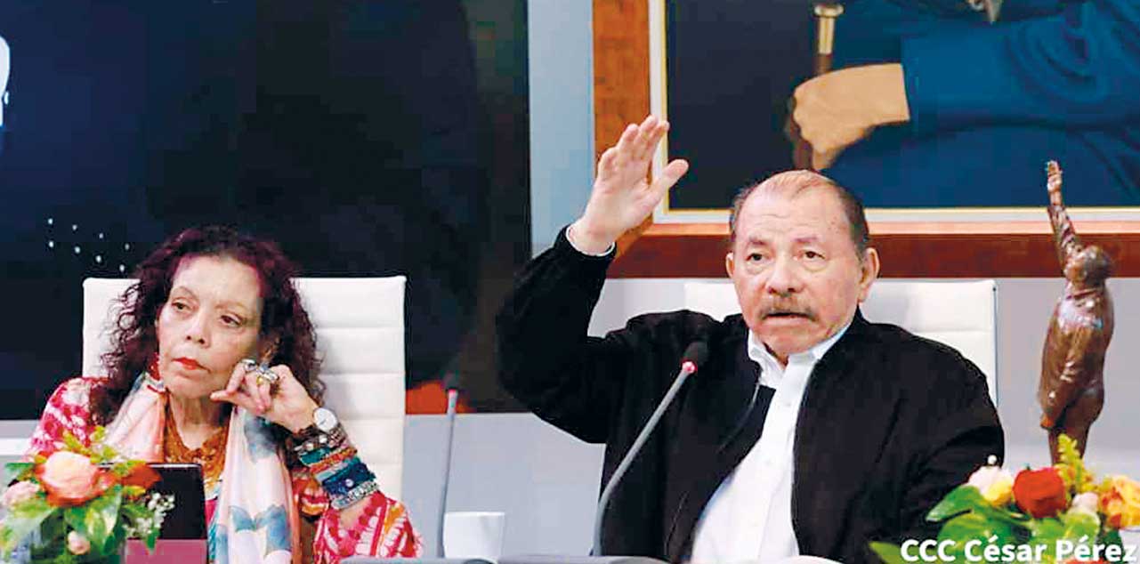 El mandatario nicaragüense, Daniel Ortega, durante su intervención en la XI Cumbre Extraordinaria del ALBA-TCP. Foto: PRENSA LATINA