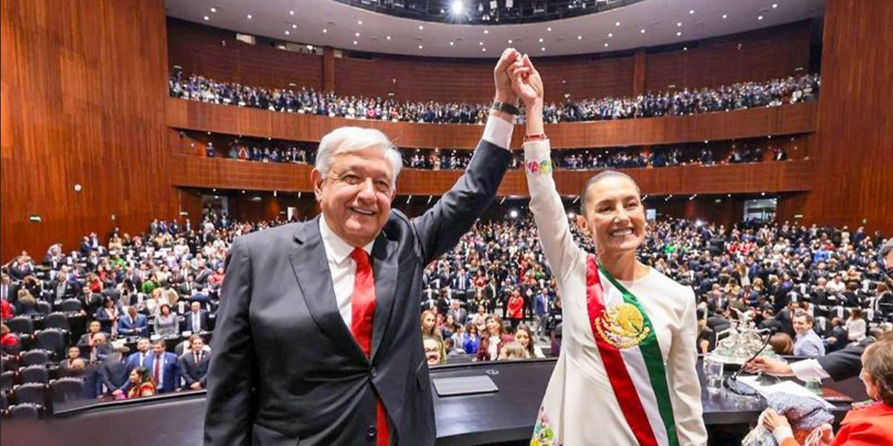 Claudia Sheinbaum y Andrés Manuel López Obrador. Foto Presidencia México