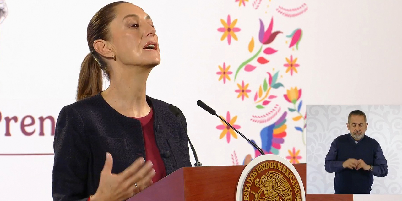 La presidenta Claudia Sheinbaum en su conferencia matutina. Foto: Gobierno México