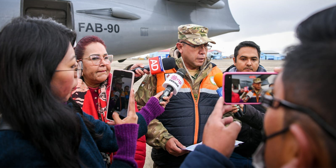 El Ministerio de Defensa envía alimentos a Cobija. (Foto: Ministerio de Defensa)