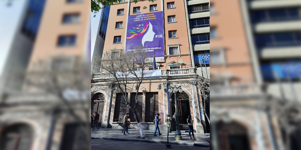 La fachada del Ministerio de Justicia, en La Paz. (Foto: Archivo)