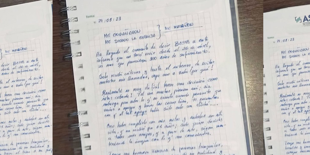 Carta que supuestamente pertenece a Colodro.