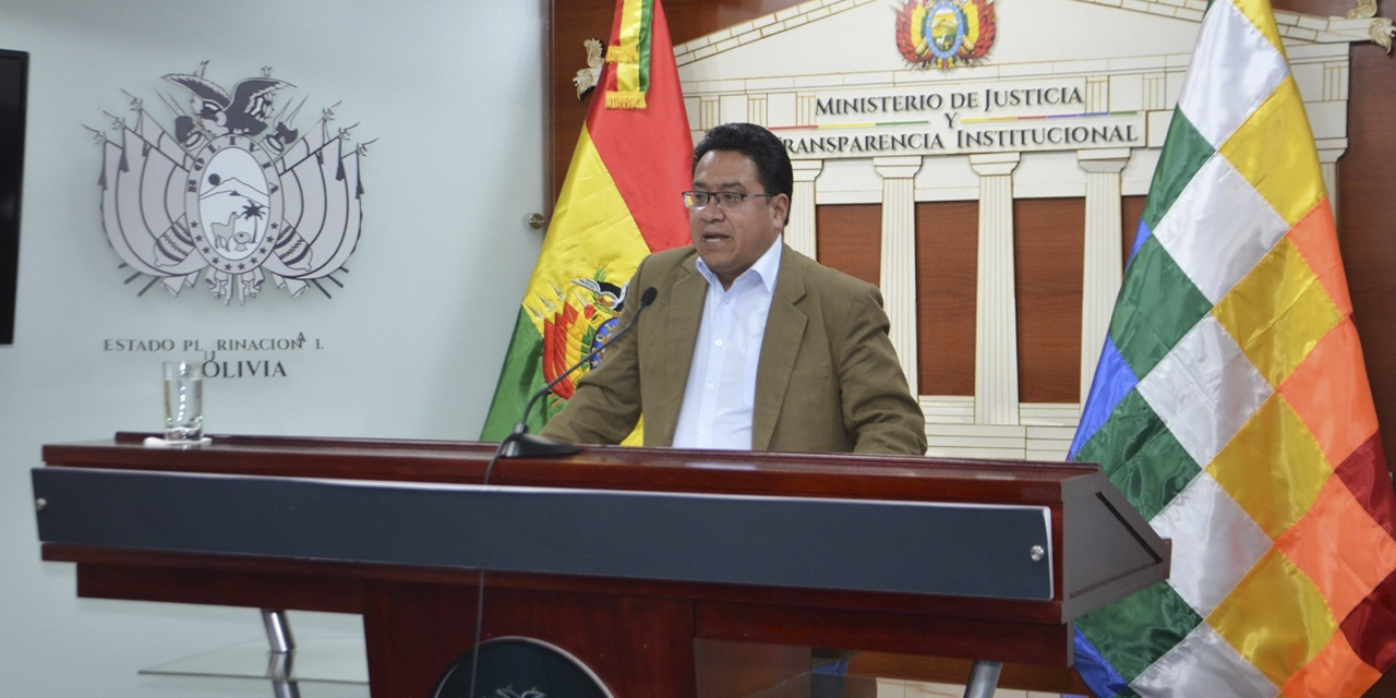 Conferencia de prensa del viceministro de Justicia y Derechos Fundamentales, César Siles.