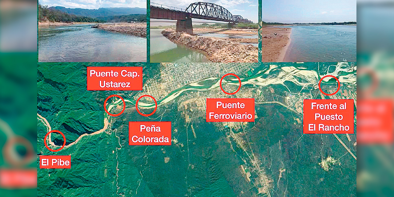 Sitios donde se tomaron muestras de agua de río y de peces. Foto: Ministerio de Medio Ambiente