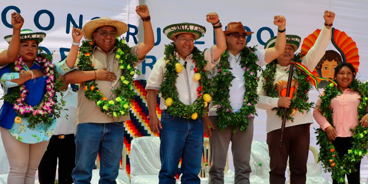 Presidente Arce inicia la construcción y equipamiento de la primera Planta Procesadora de Yuca en San Miguel de Velasco Foto: Presidencia