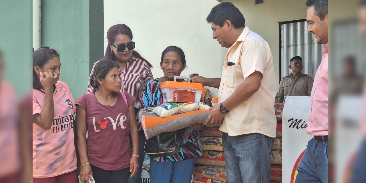 Entrega de ayuda humanitaria a familias del municipio de Puerto Rico, en Cobija. | Foto: Vicem. de Defensa