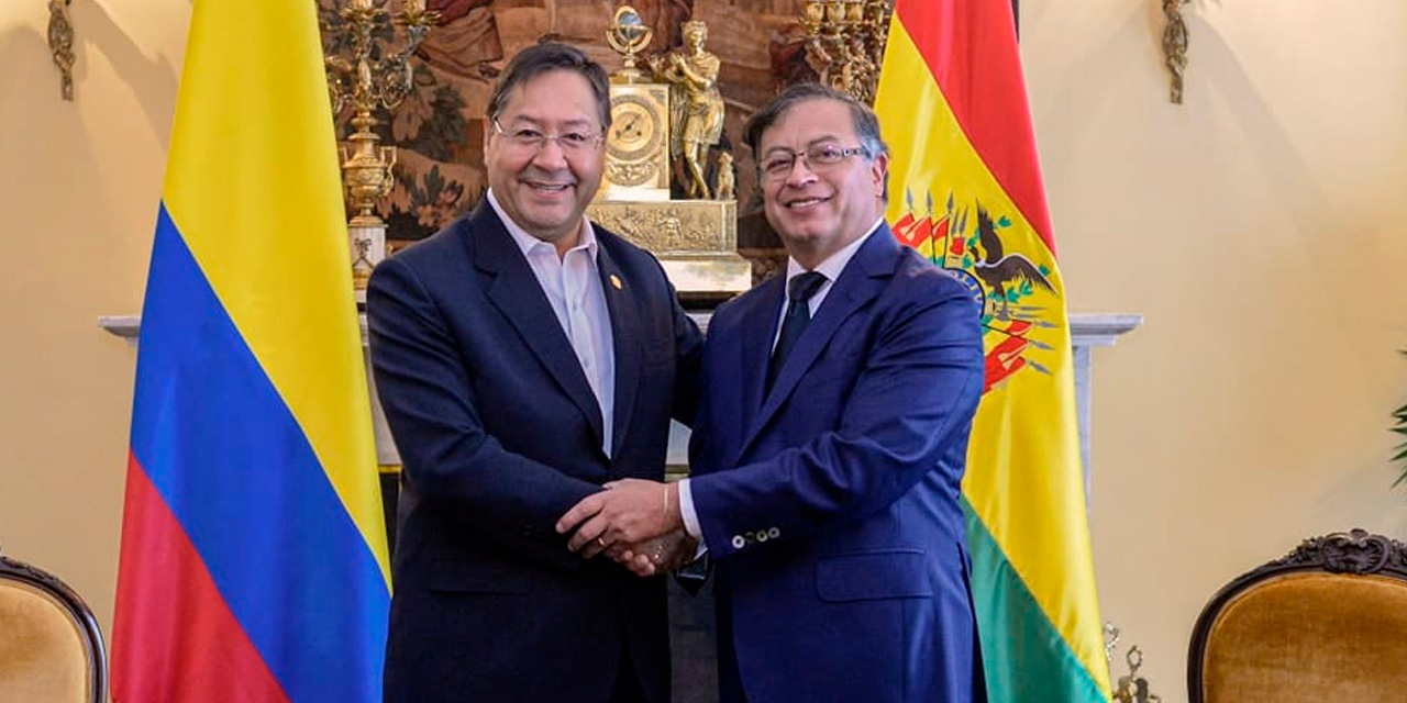 Los presidentes Luis Arce y Gustavo Petro, el 7 de agosto de 2022, en Colombia. Foto: Facebook GP