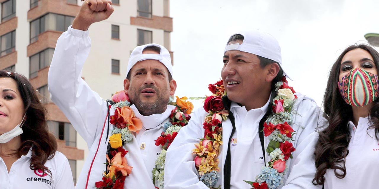 Luis Fernando Camacho y Marco Antonio Pumari, en La Paz, en 2019. | Foto: RRSS