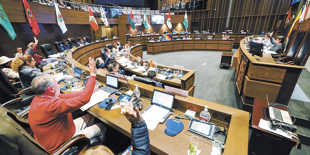 Votación en la Cámara de Senadores. | Foto: Senado Bolivia