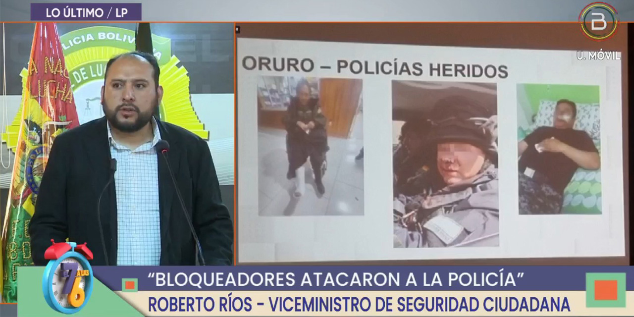 Bloqueadores hieren a 23 policías y dañan bienes del Estado