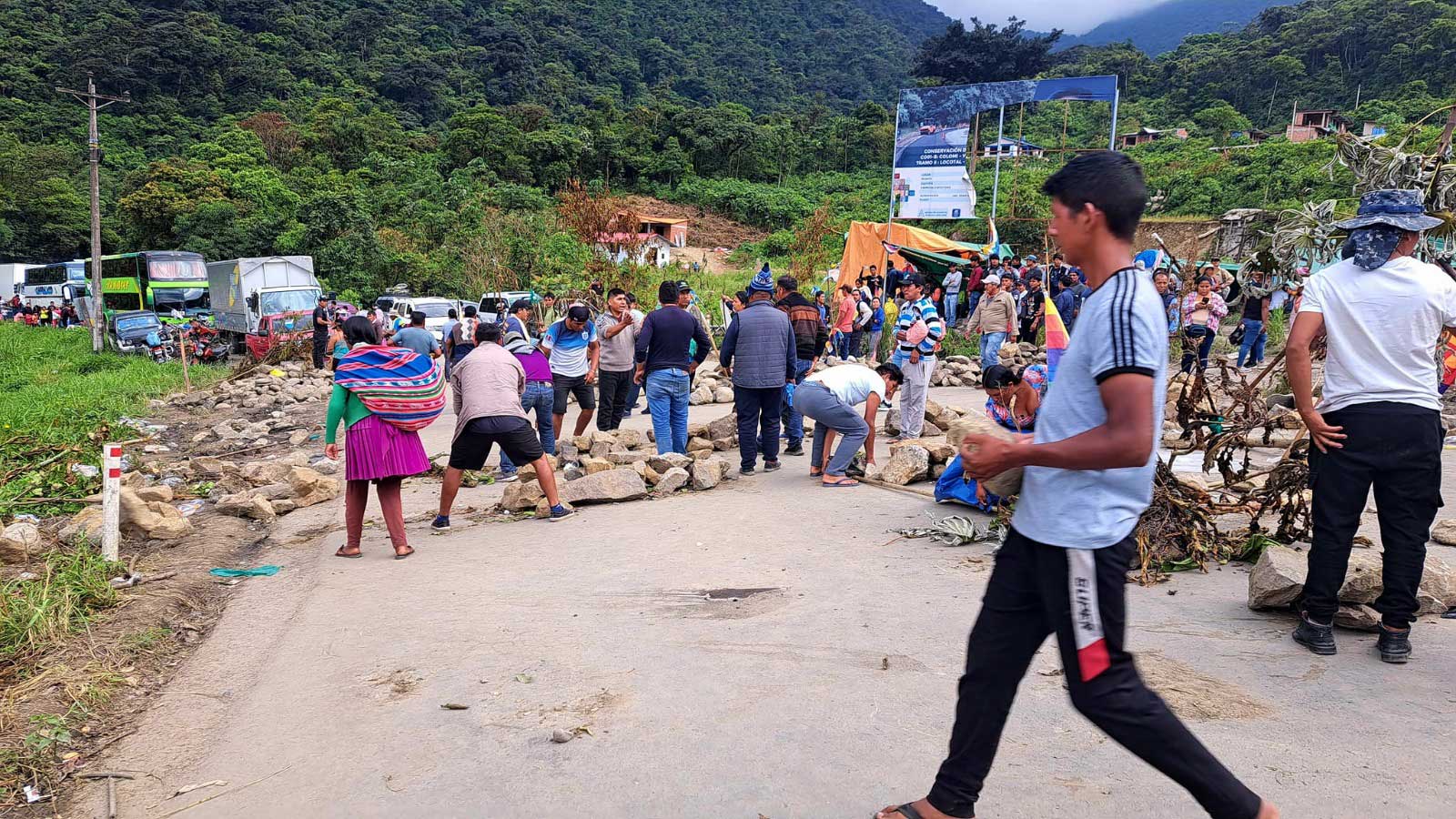 Un punto de bloqueo en el trópico de Cochabamba. FOTO:  archivo