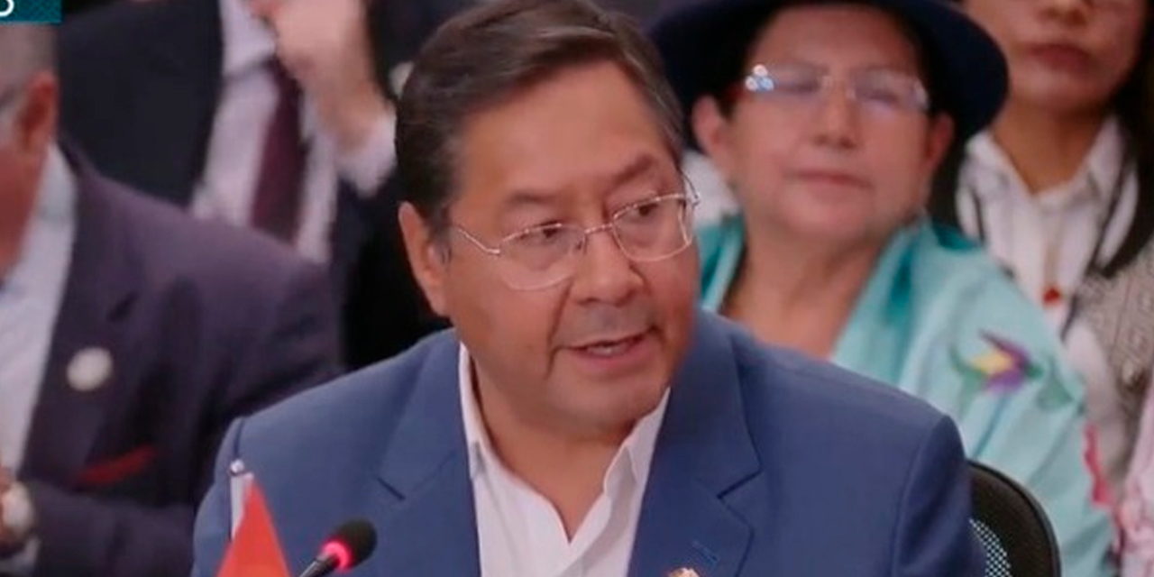 El presidente Luis Arce en la Celac. Captura de imagen de Bolivia Tv