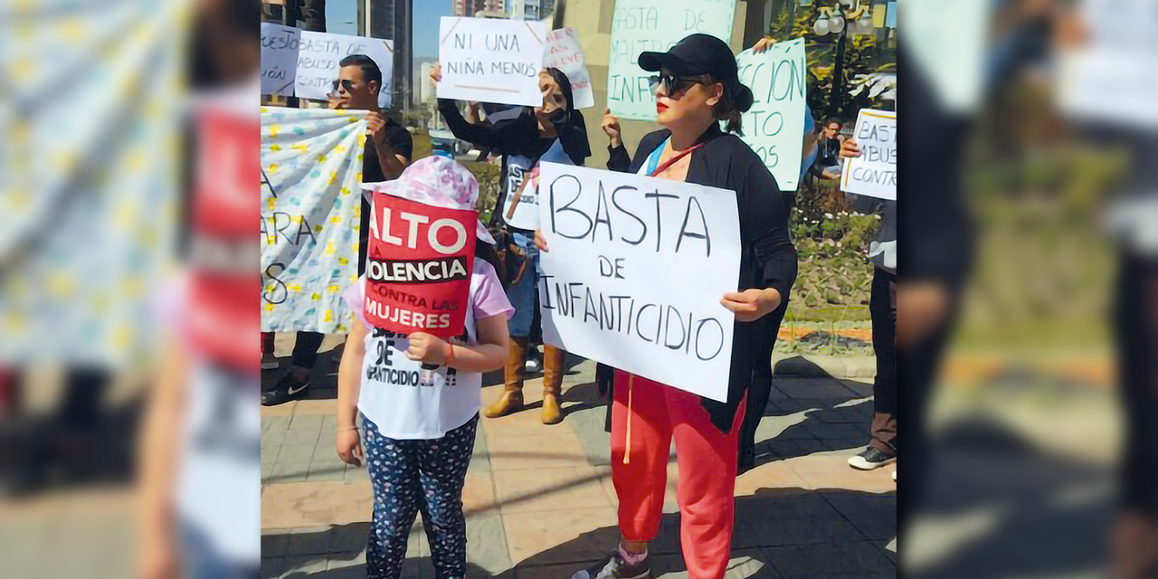 Una protesta en La Paz en contra del infanticidio. Foto: RRSS