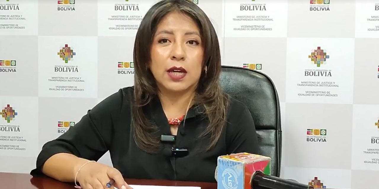 La viceministra de Igualdad de Oportunidades, Nadia Cruz.