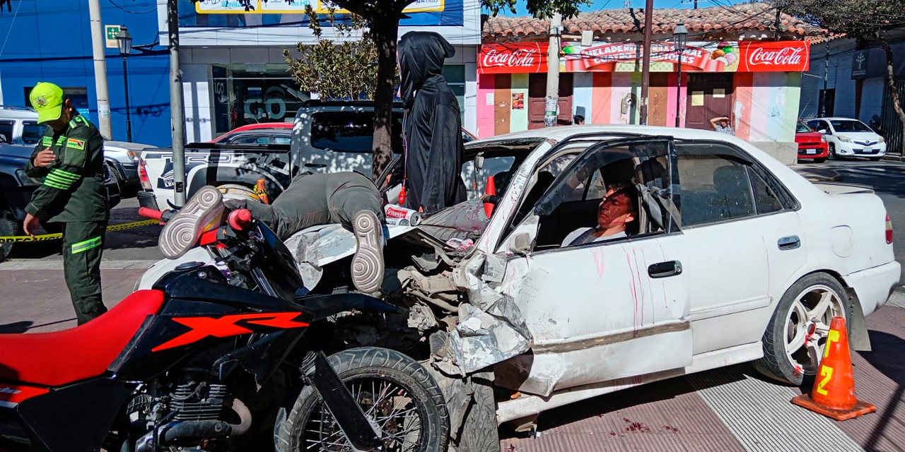 Simulacro de accidente en motocicleta. Foto: Archivo Univida.