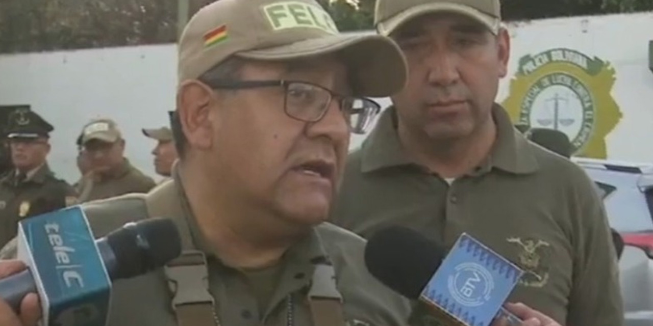 El director de la Fuerza Especial de Lucha Contra el Crimen (Felcc) de Cochabamba, Freddy Medinacelli. Foto: Captura de imagen