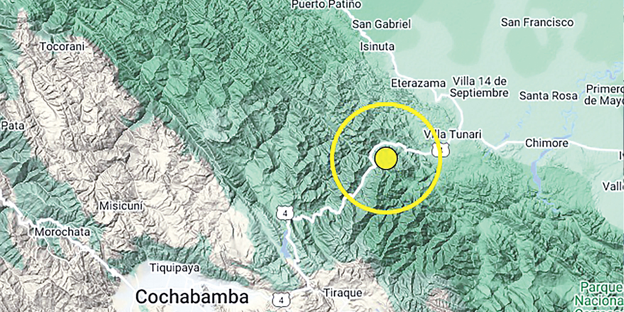 El epicentro del último sismo fue localizado en la provincia Chapare, Cochabamba. Foto: Observatorio San Calixto