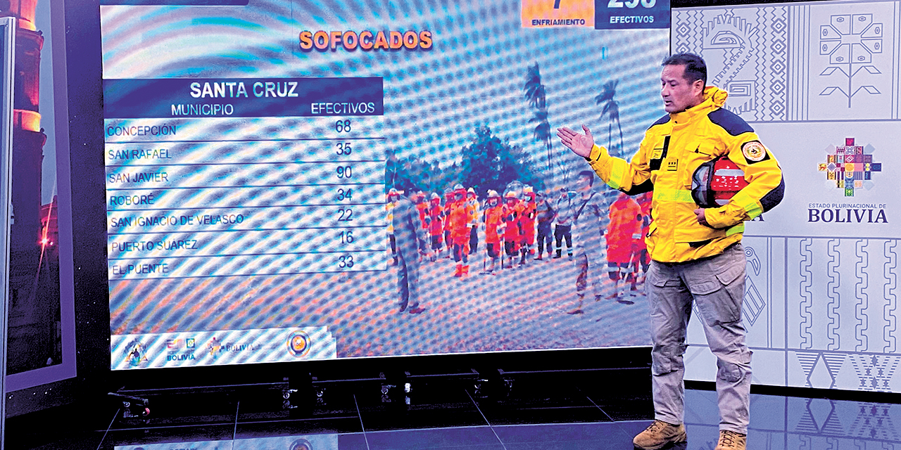 El segundo comandante del Comando Conjunto de Respuesta ante Eventos Adversos (CCREA), Edwin Sejas Ríos. Foto: Ministerio de Defensa