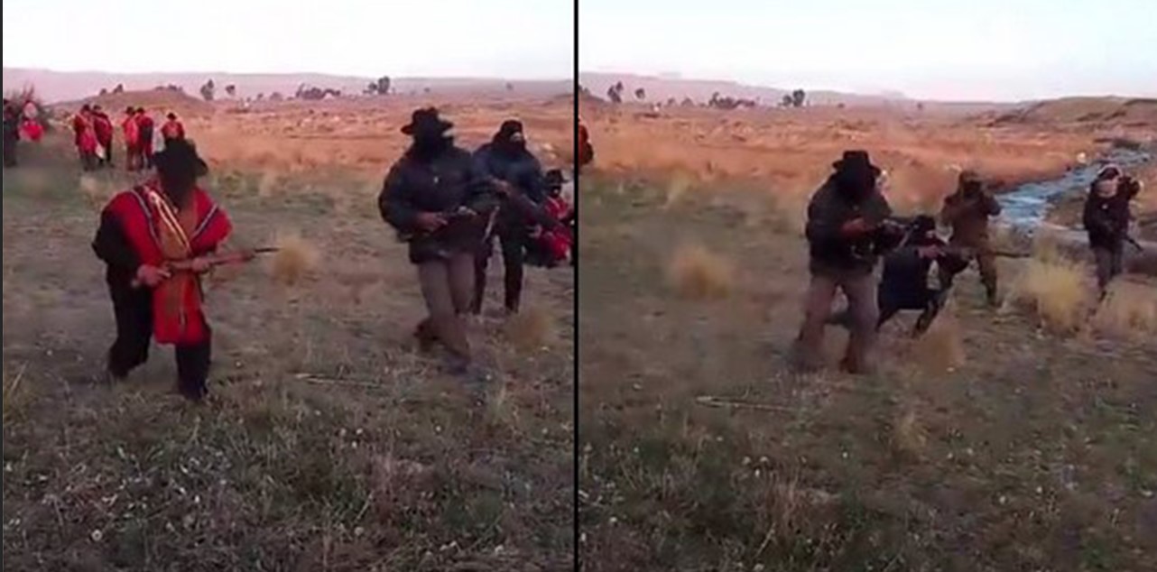 Hombres armadas con pasamontañas en el altiplano paceño. Captura de pantalla