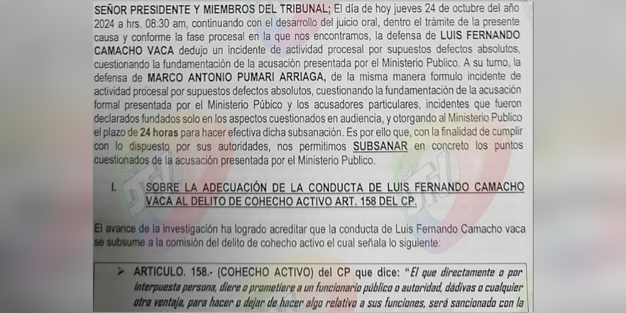 El documento fue presentado a las 13h46, a una hora de que se cumpla el plazo de 24 horas otorgado por los vocales. Foto: DTV