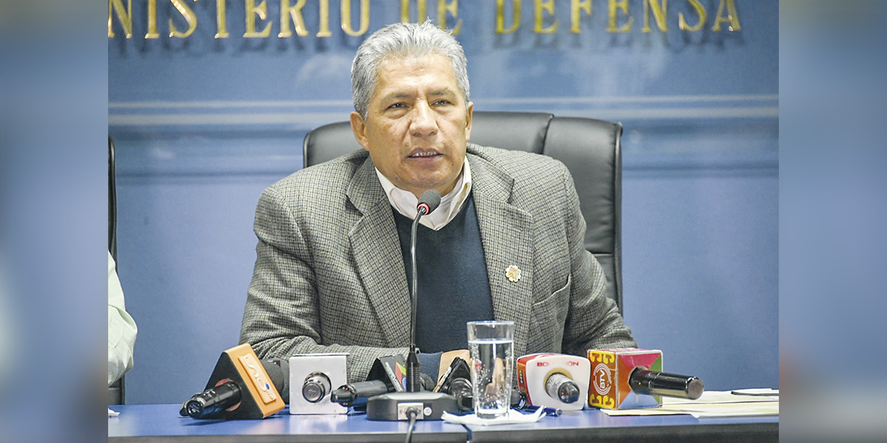 El ministro de Defensa, Edmundo Novillo. | Foto: APG