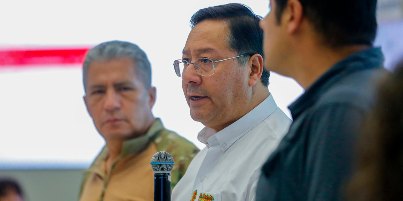 El presidente Luis Arce en la ciudad de Santa Cruz. Foto: Presidencia