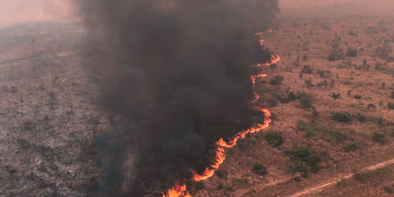 Incendio forestal registrado en la Amazania boliviana. Foto: RRSS