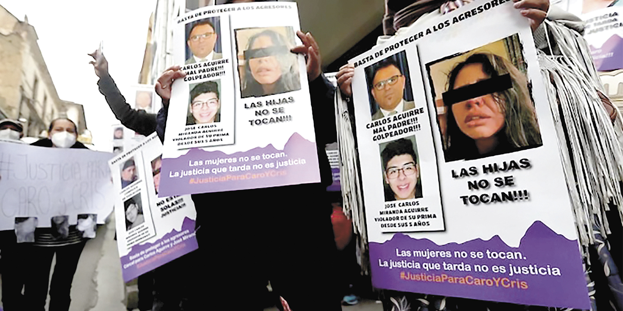 Una protesta en La Paz demanda terminar con la violencia contra las mujeres.