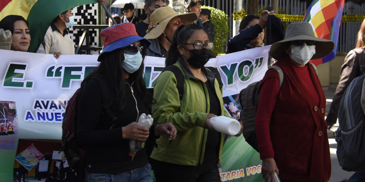 Protesta del magisterio en La Paz